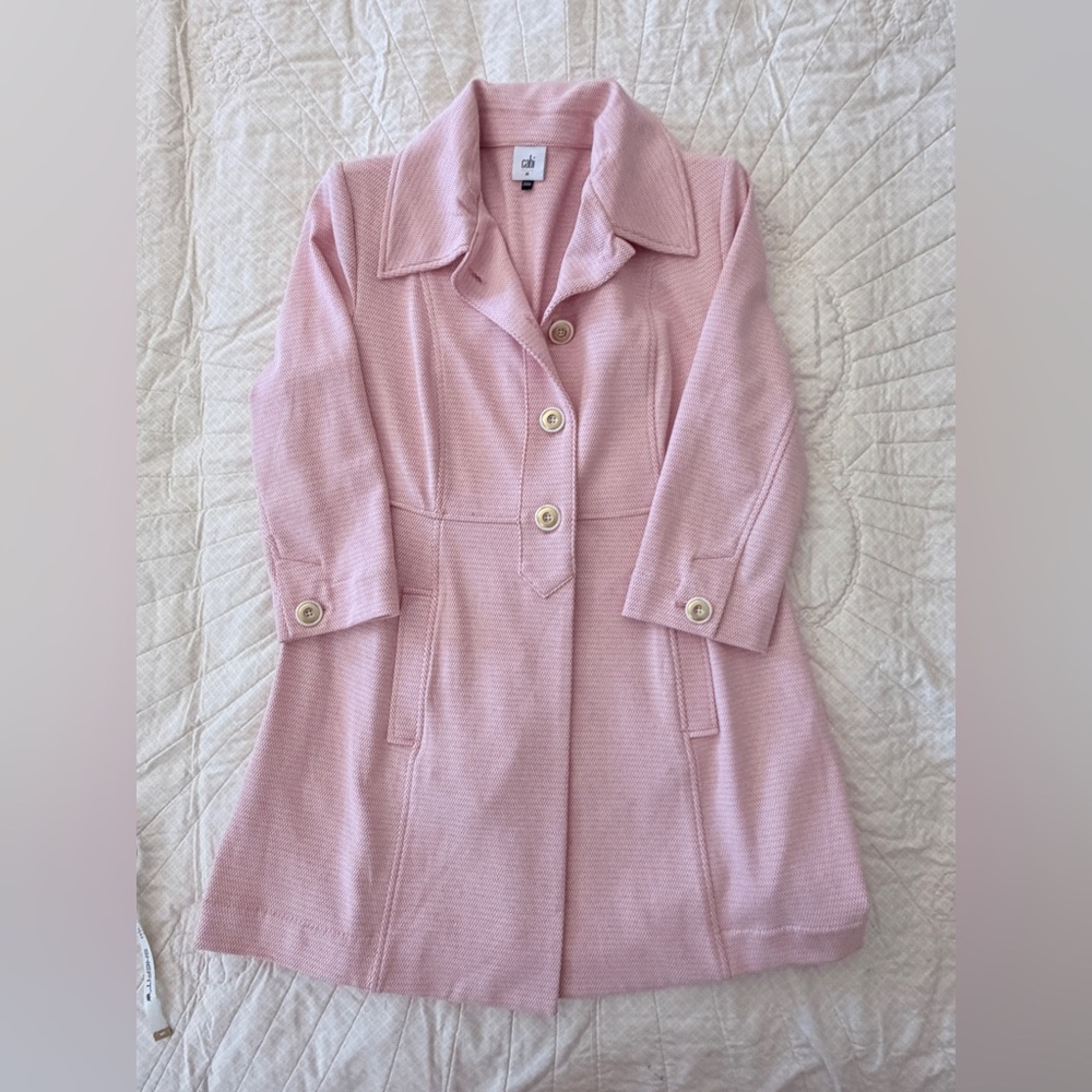 CAbi "Take 5 Topper" Light Pink Trench Coat - Picture 4 of 12